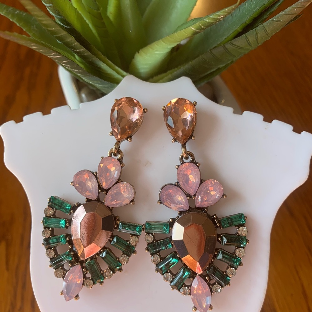 Mauve pink chandelier earrings - Picture 5 of 8